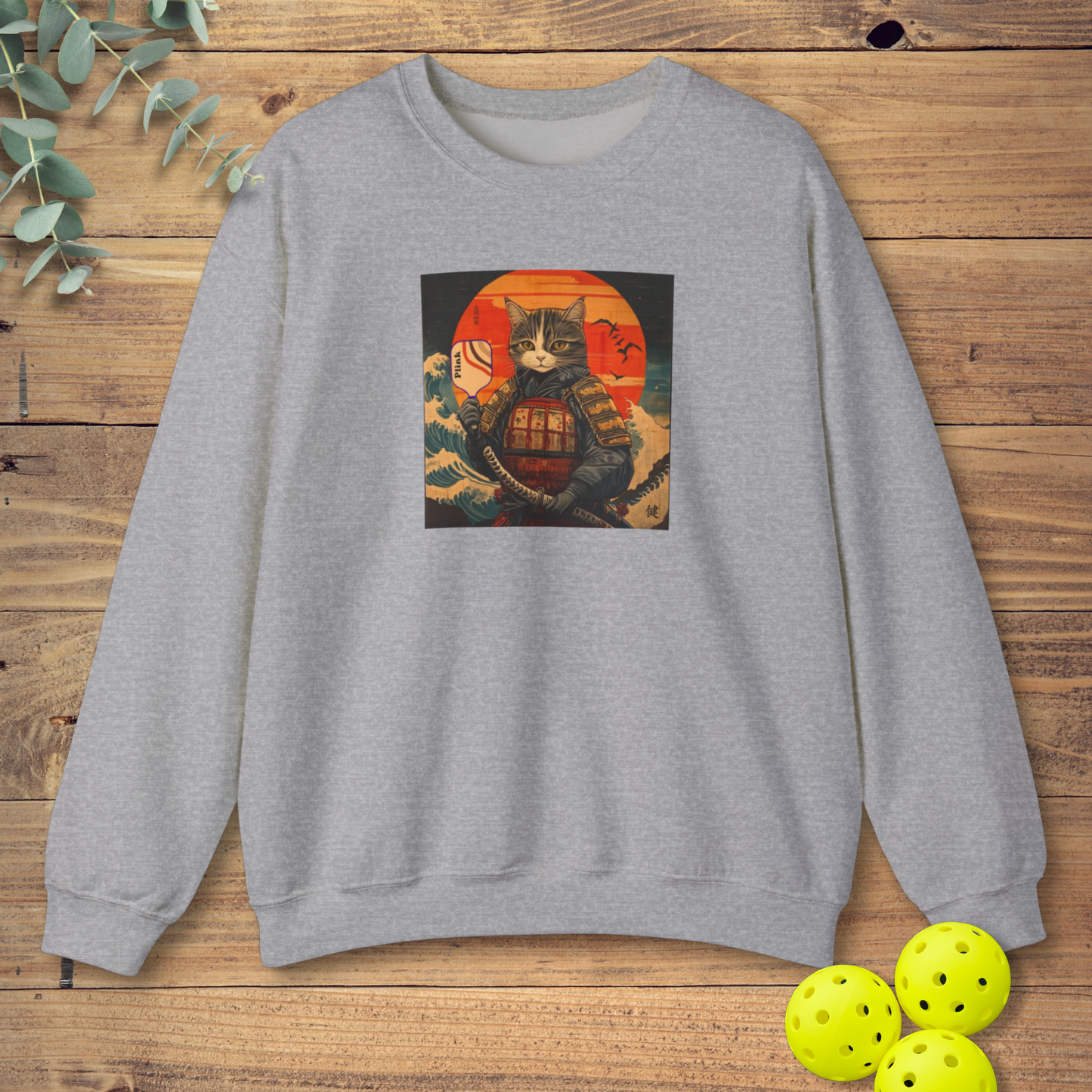 Samurai Cat Pickleball Sweatshirt
