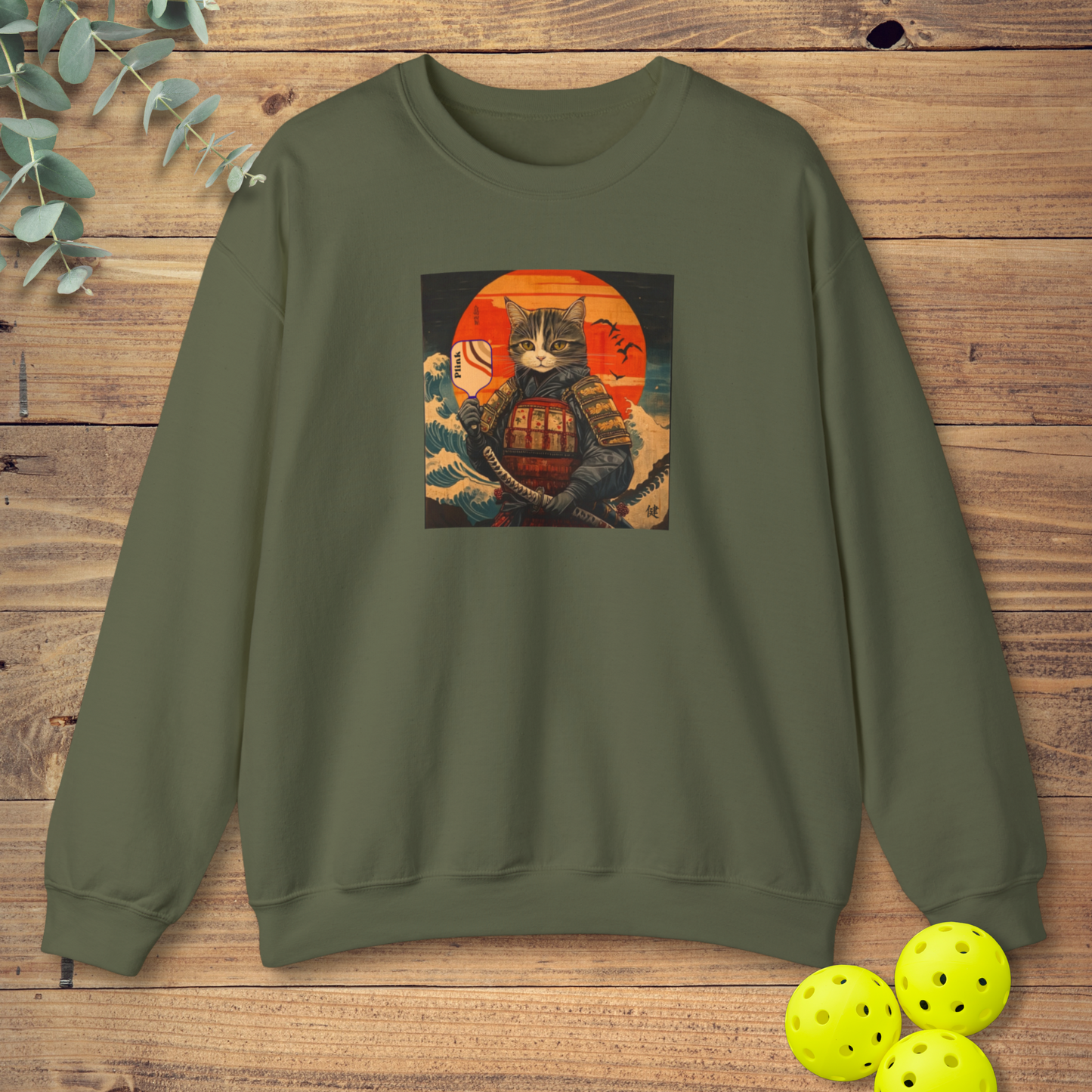 Samurai Cat Pickleball Sweatshirt