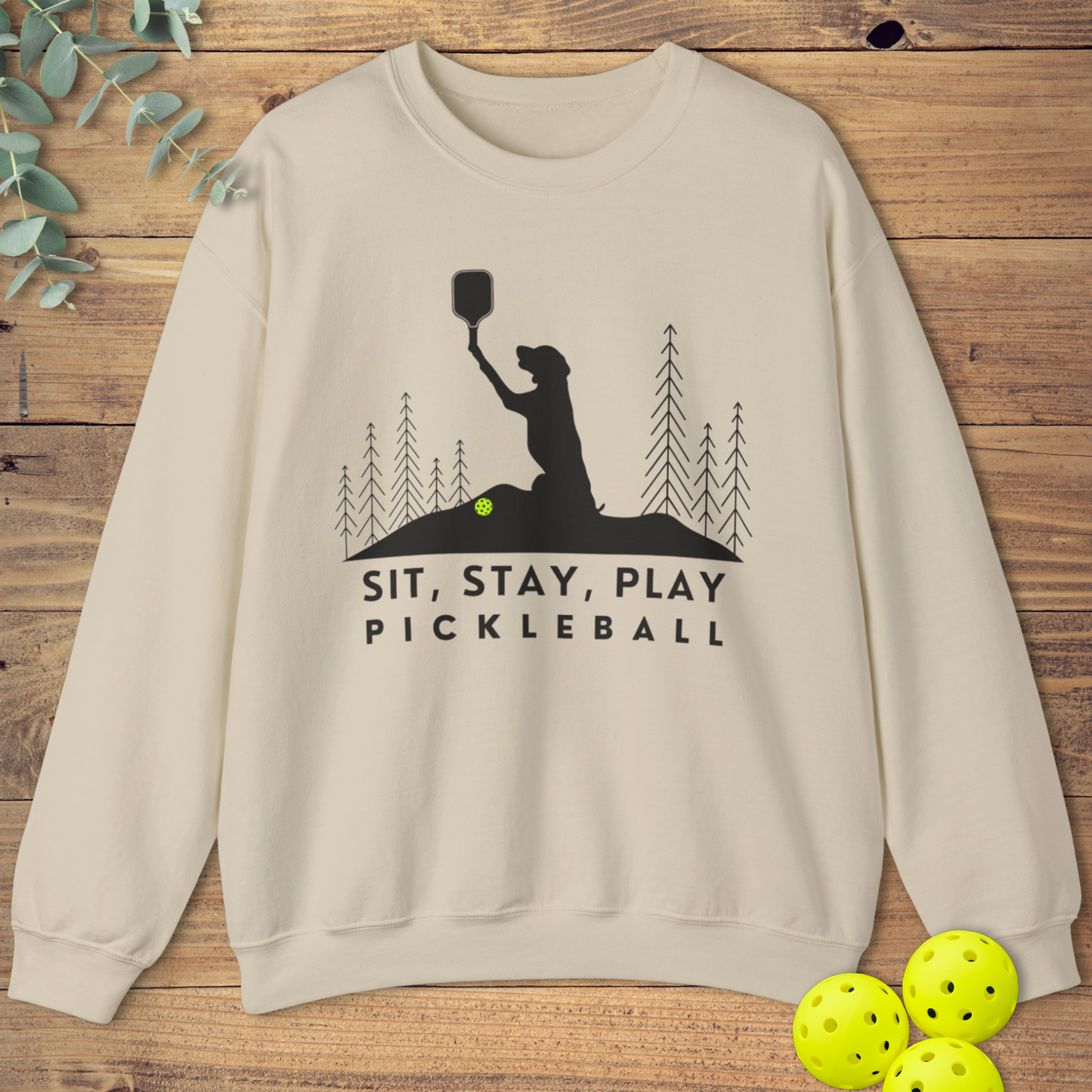 Sit Stay Play Pickleball Sweatshirt