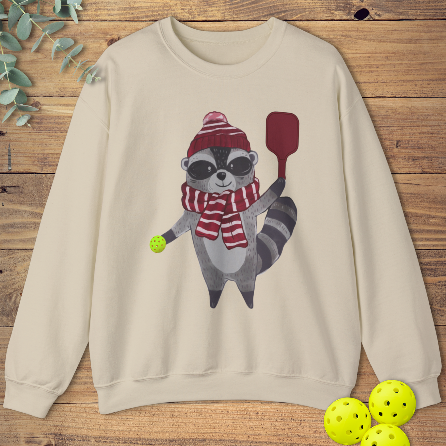 Happy Pickleball Racoon Sweatshirt