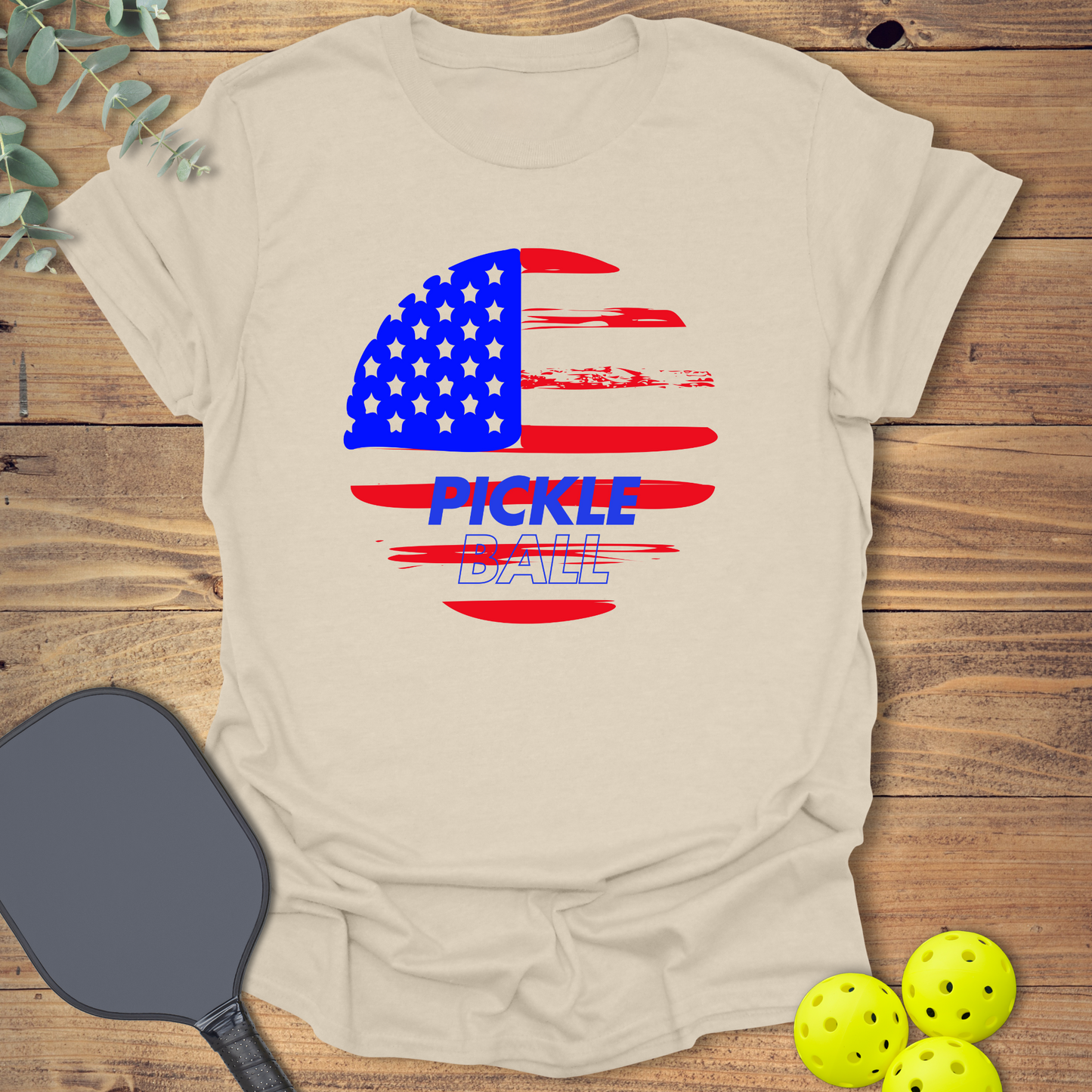 American Flag Pickleball T-Shirt