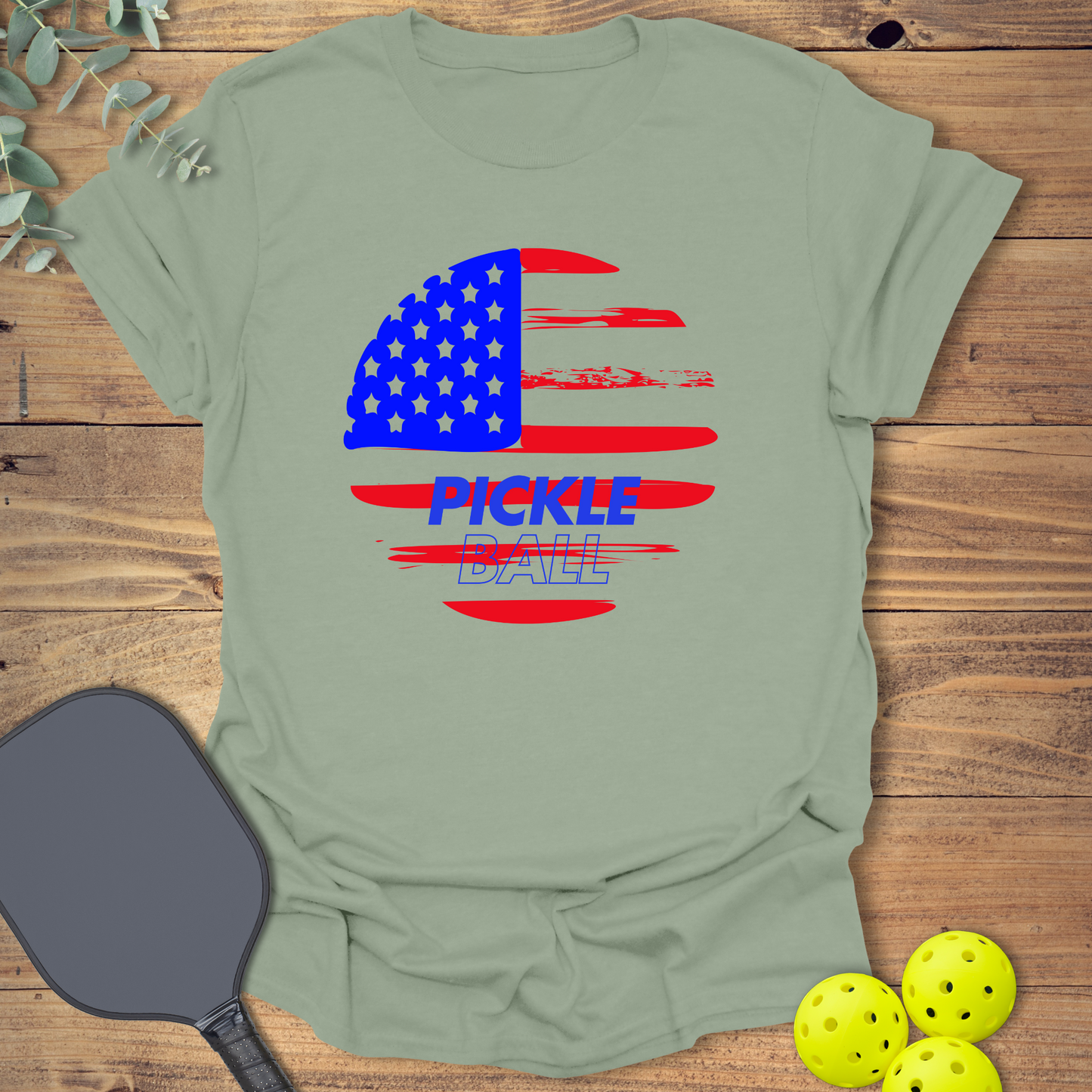 American Flag Pickleball T-Shirt