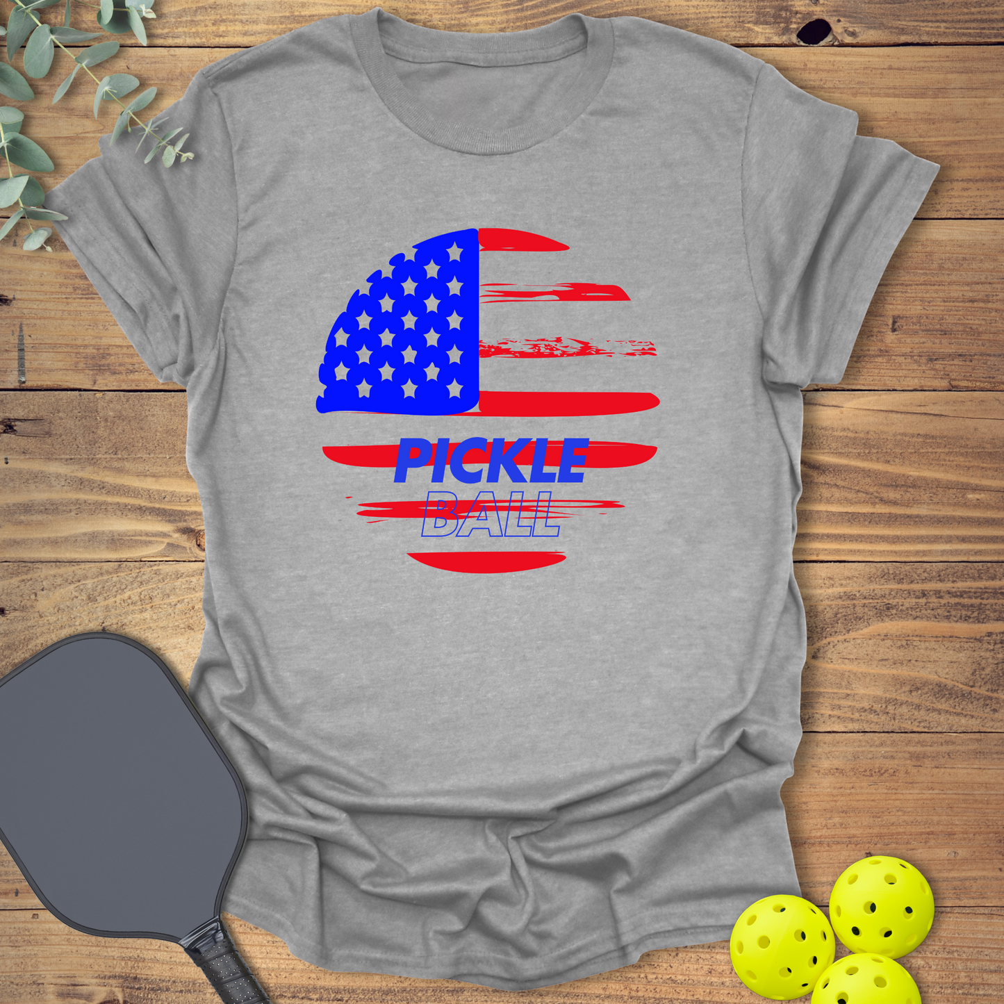 American Flag Pickleball T-Shirt