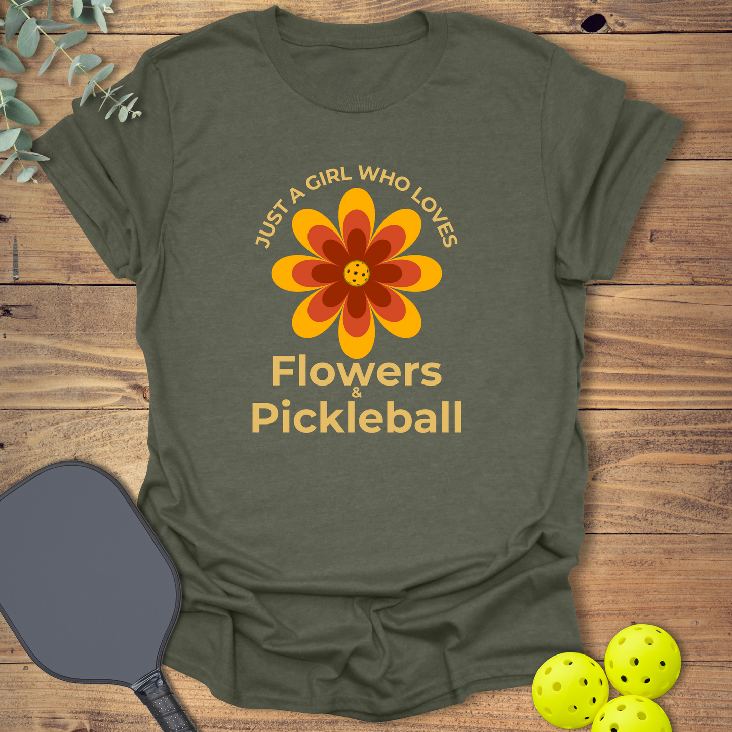 Flowers & Pickleball T-Shirt