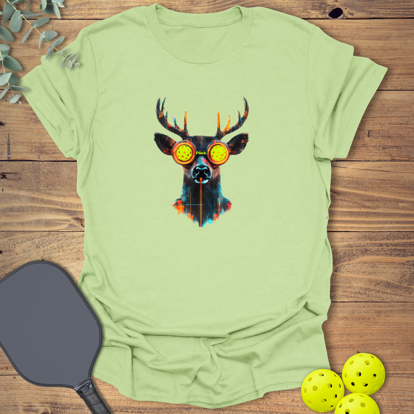 Cyberpunk Deer Pickleball T-Shirt