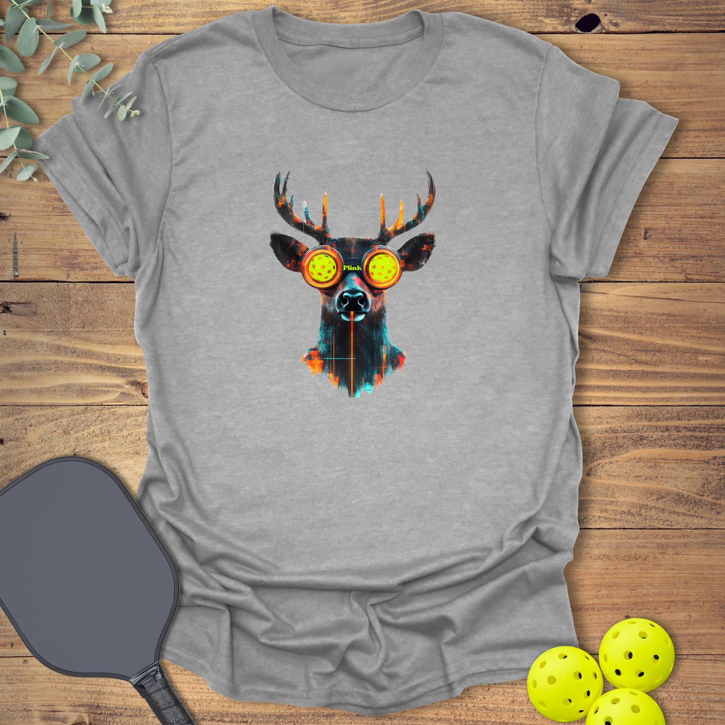 Cyberpunk Deer Pickleball T-Shirt