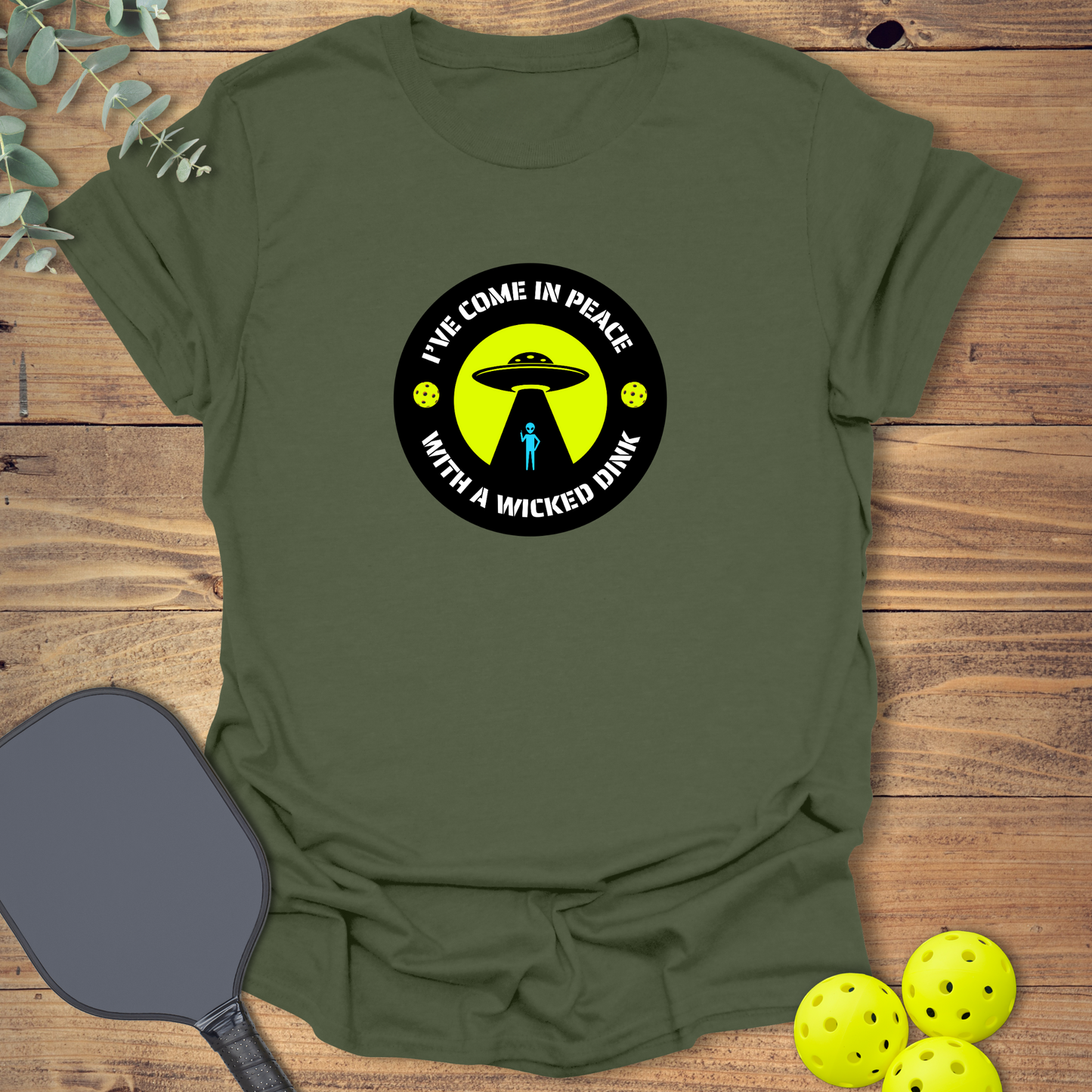UFO Peace Pickleball T-Shirt