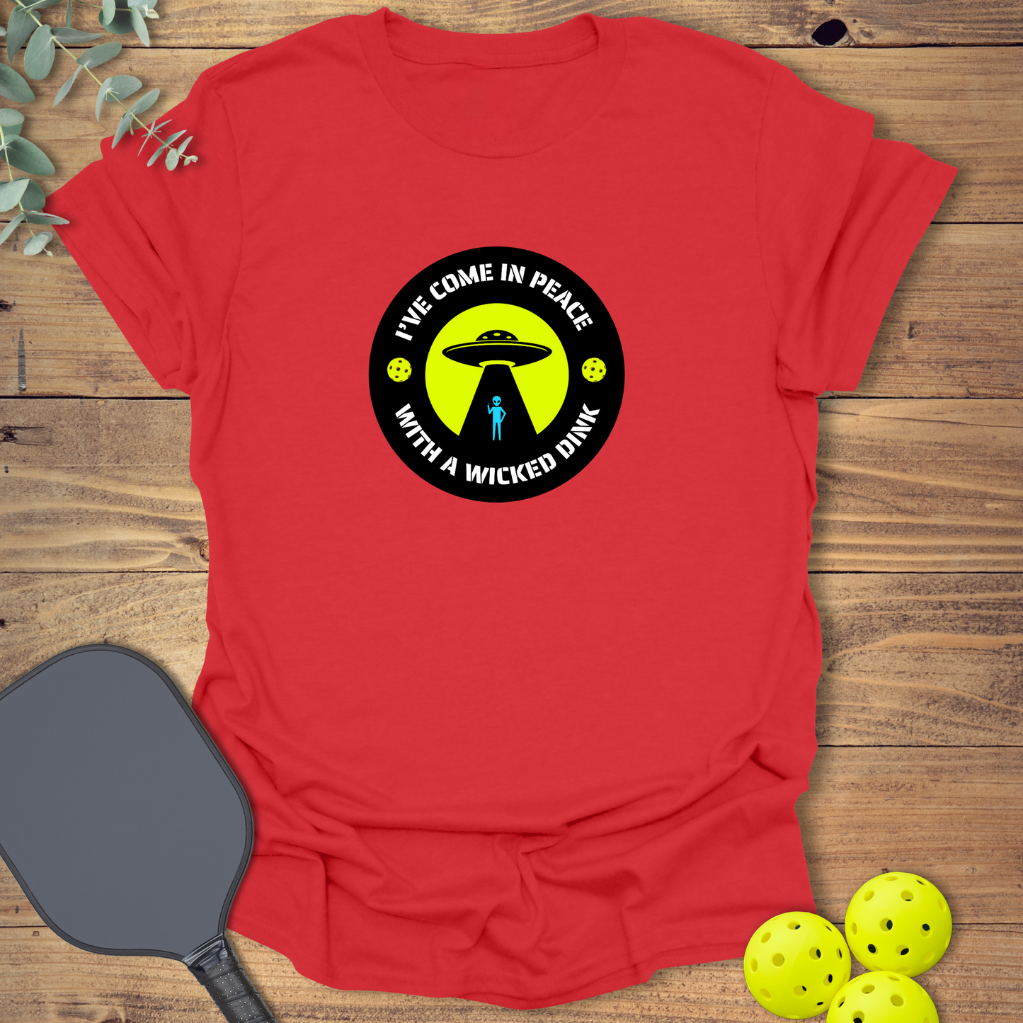UFO Peace Pickleball T-Shirt