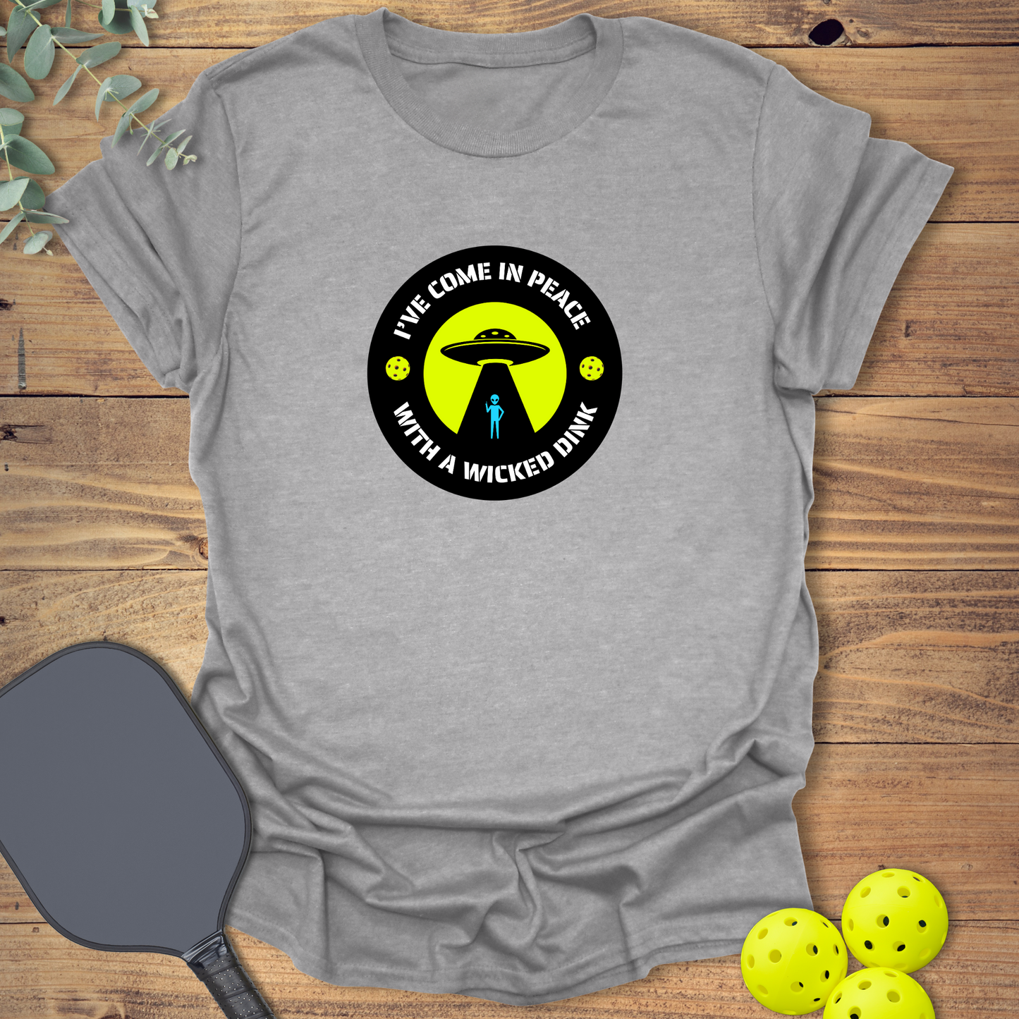 UFO Peace Pickleball T-Shirt