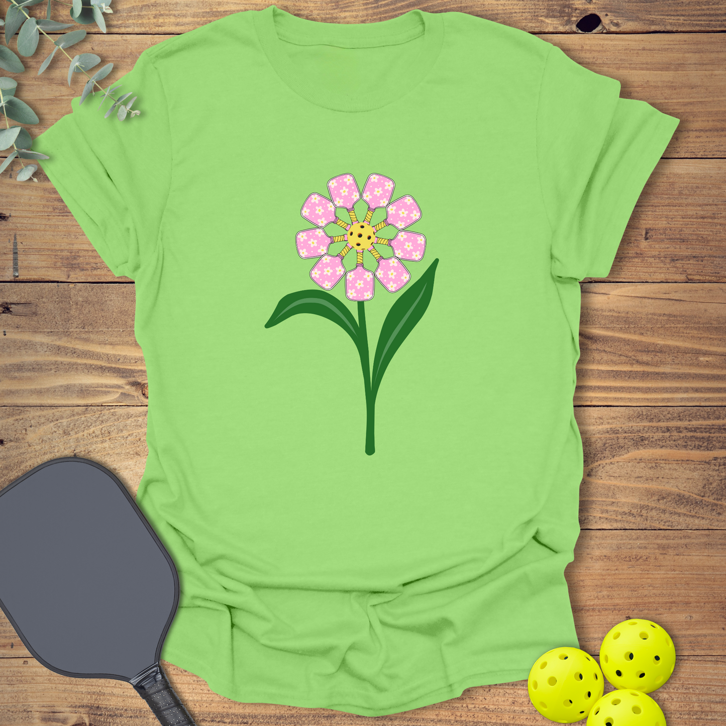Paddles Flower Pickleball T-Shirt