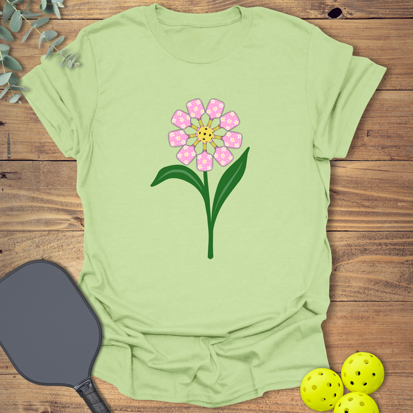Paddles Flower Pickleball T-Shirt