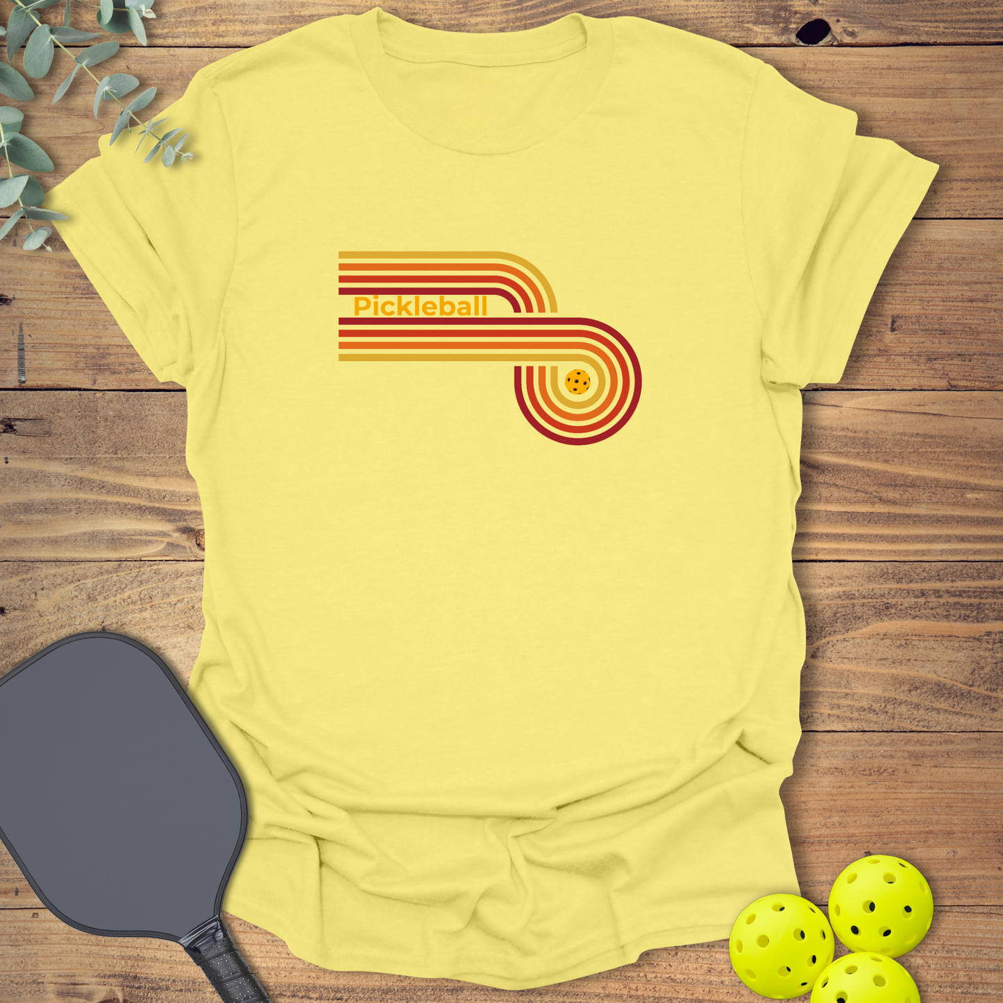 Retro Circle Pickleball T-Shirt