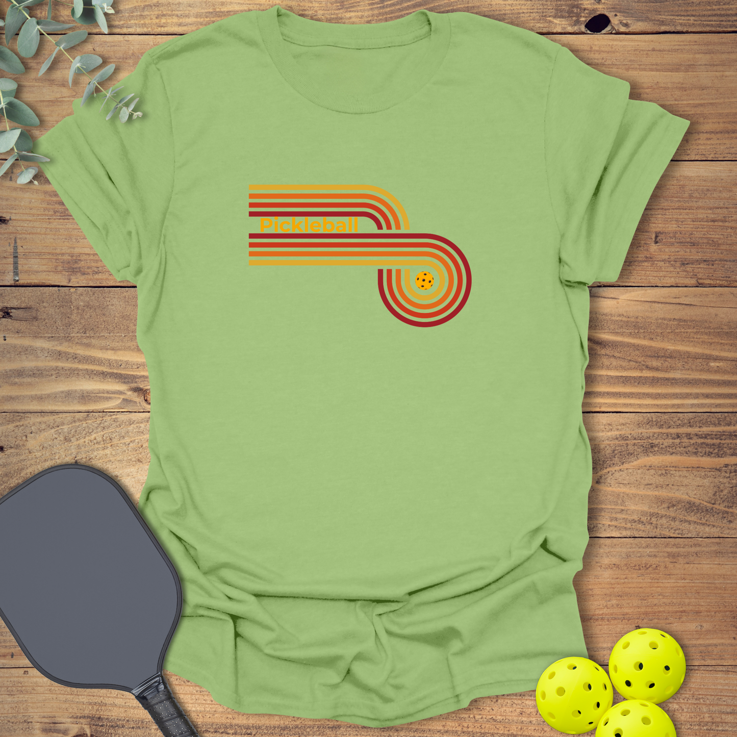Retro Circle Pickleball T-Shirt