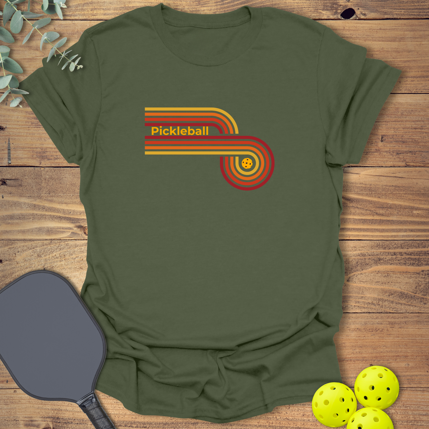 Retro Circle Pickleball T-Shirt