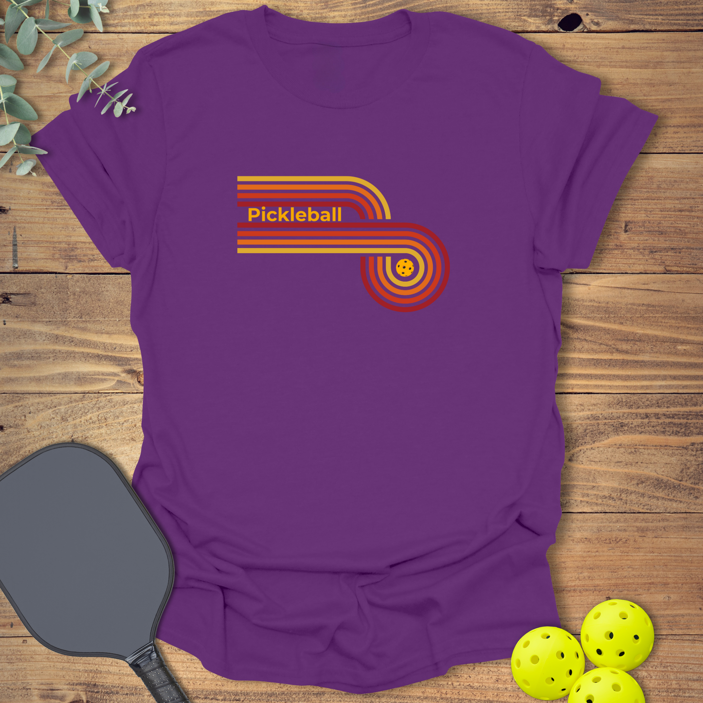 Retro Circle Pickleball T-Shirt