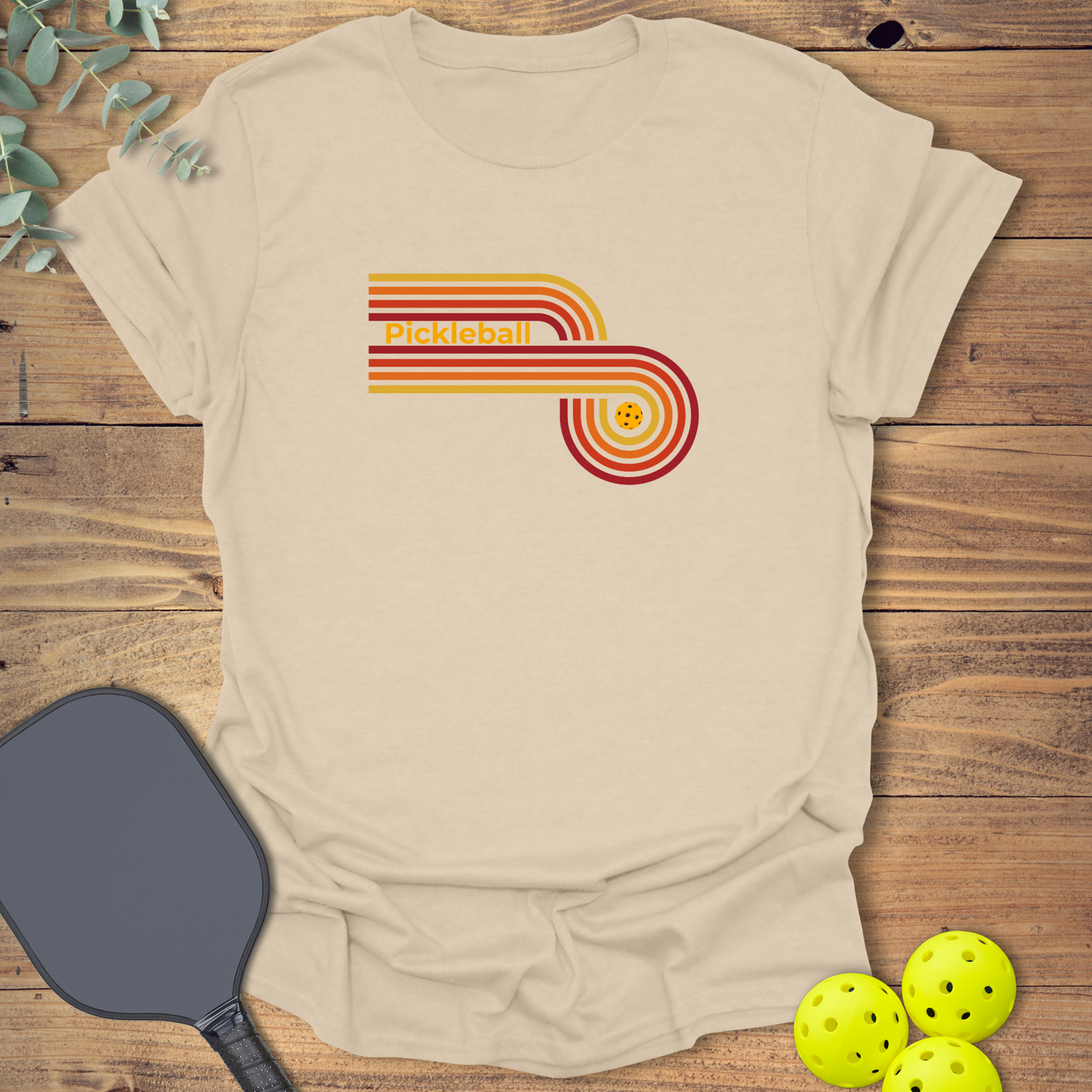 Retro Circle Pickleball T-Shirt