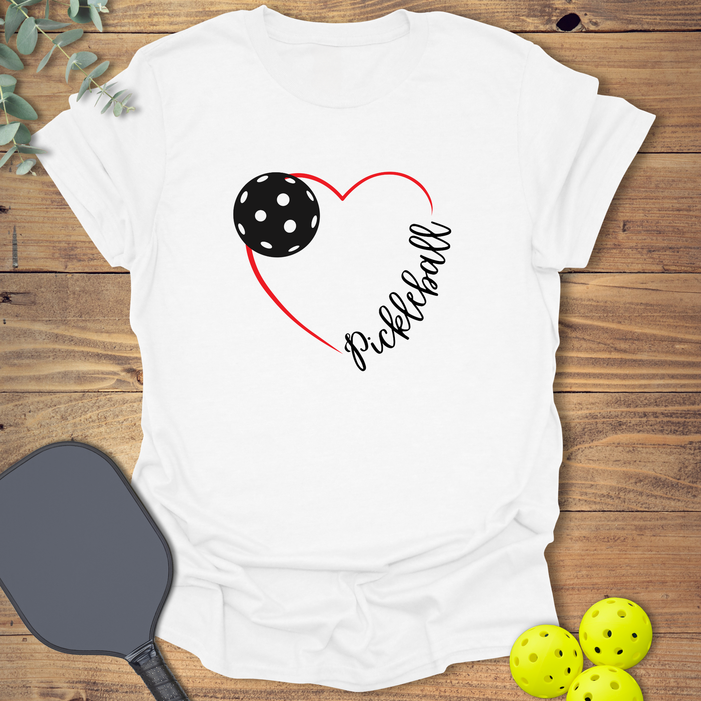 Red Heart Pickleball T-Shirt