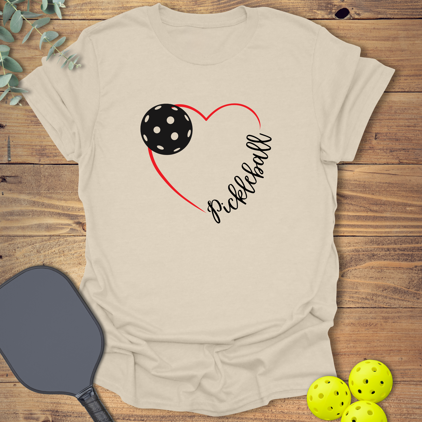 Red Heart Pickleball T-Shirt