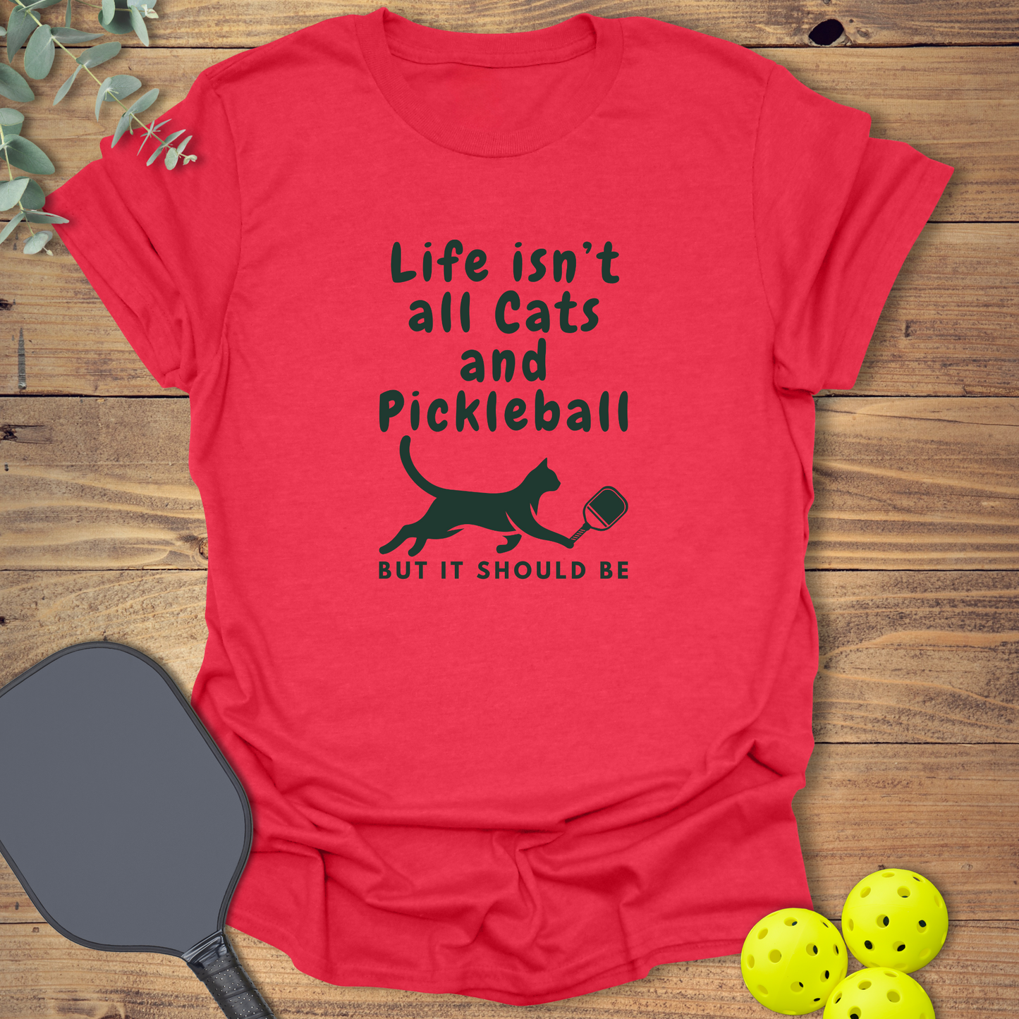 Cats and Pickleball T-Shirt