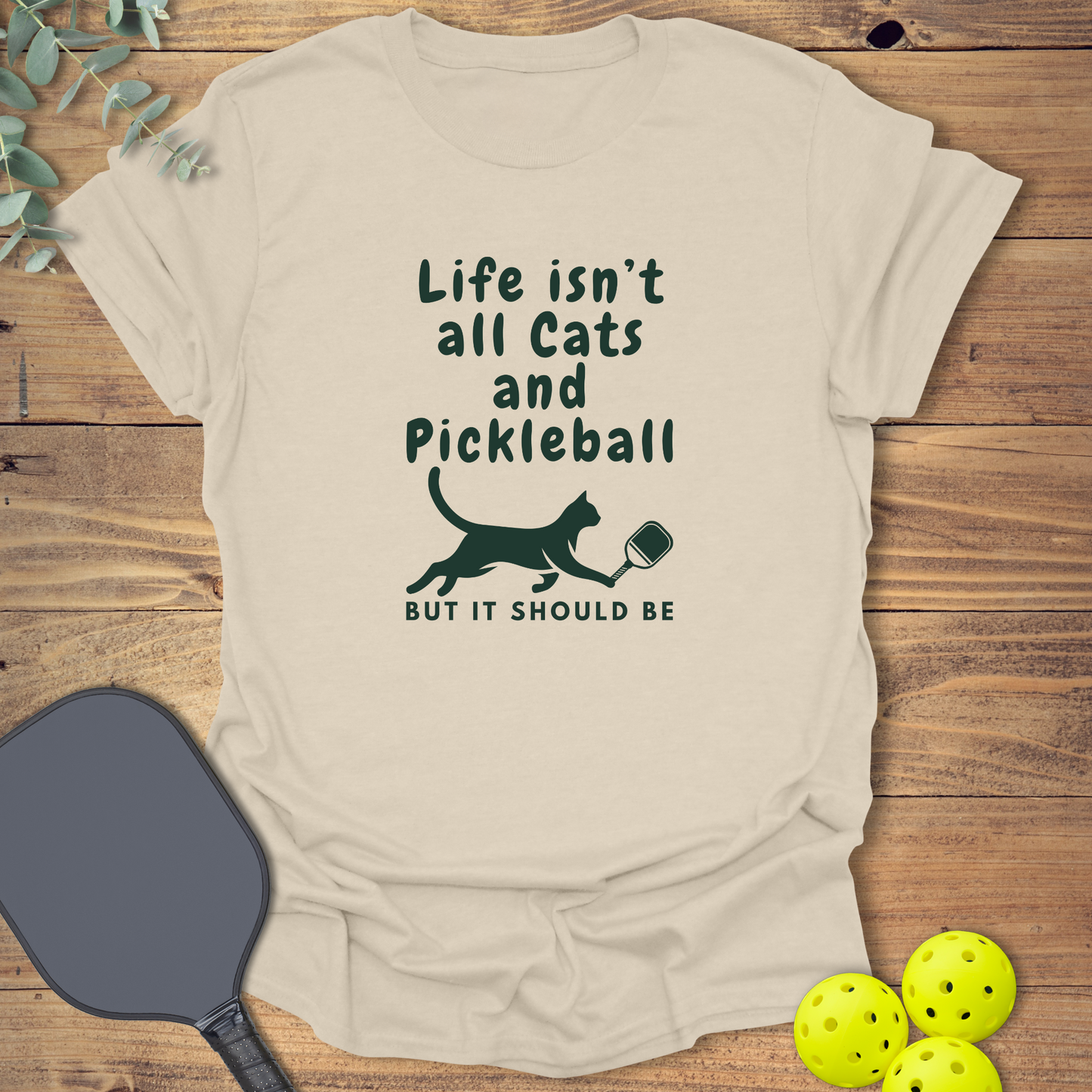 Cats and Pickleball T-Shirt