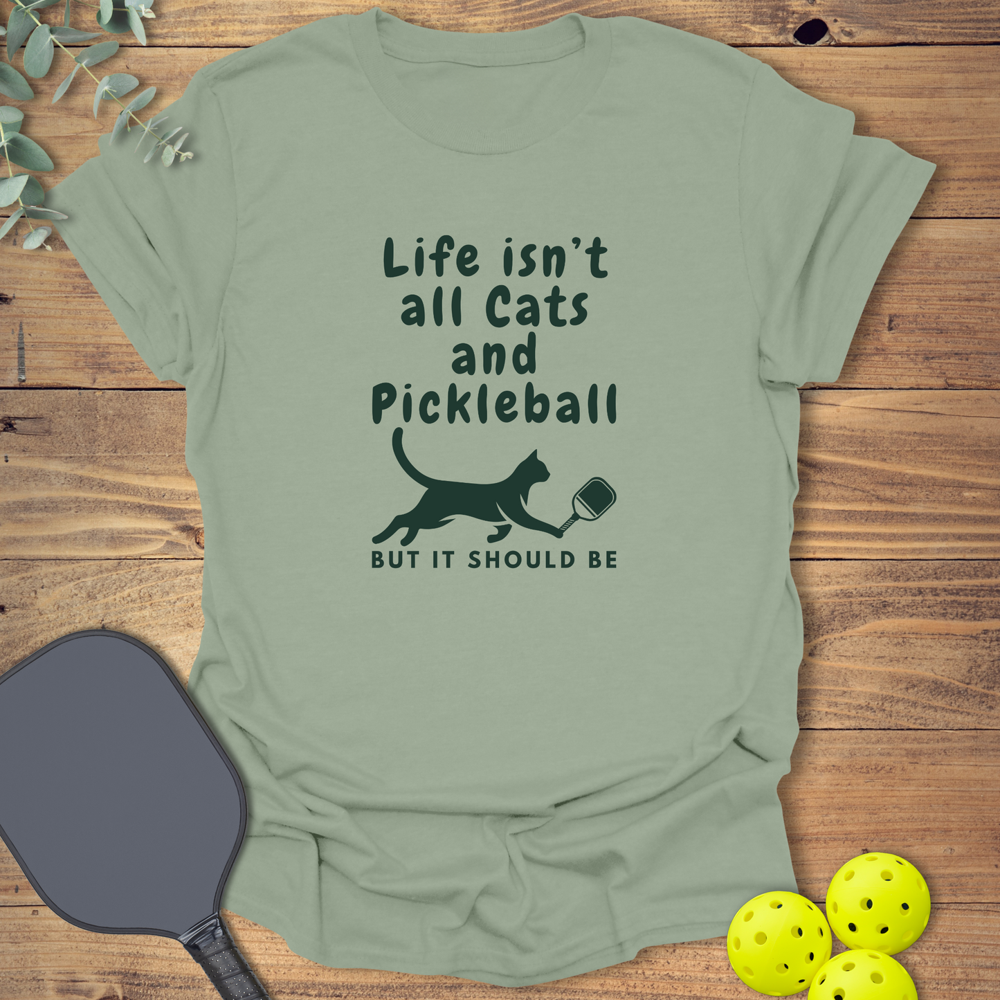 Cats and Pickleball T-Shirt