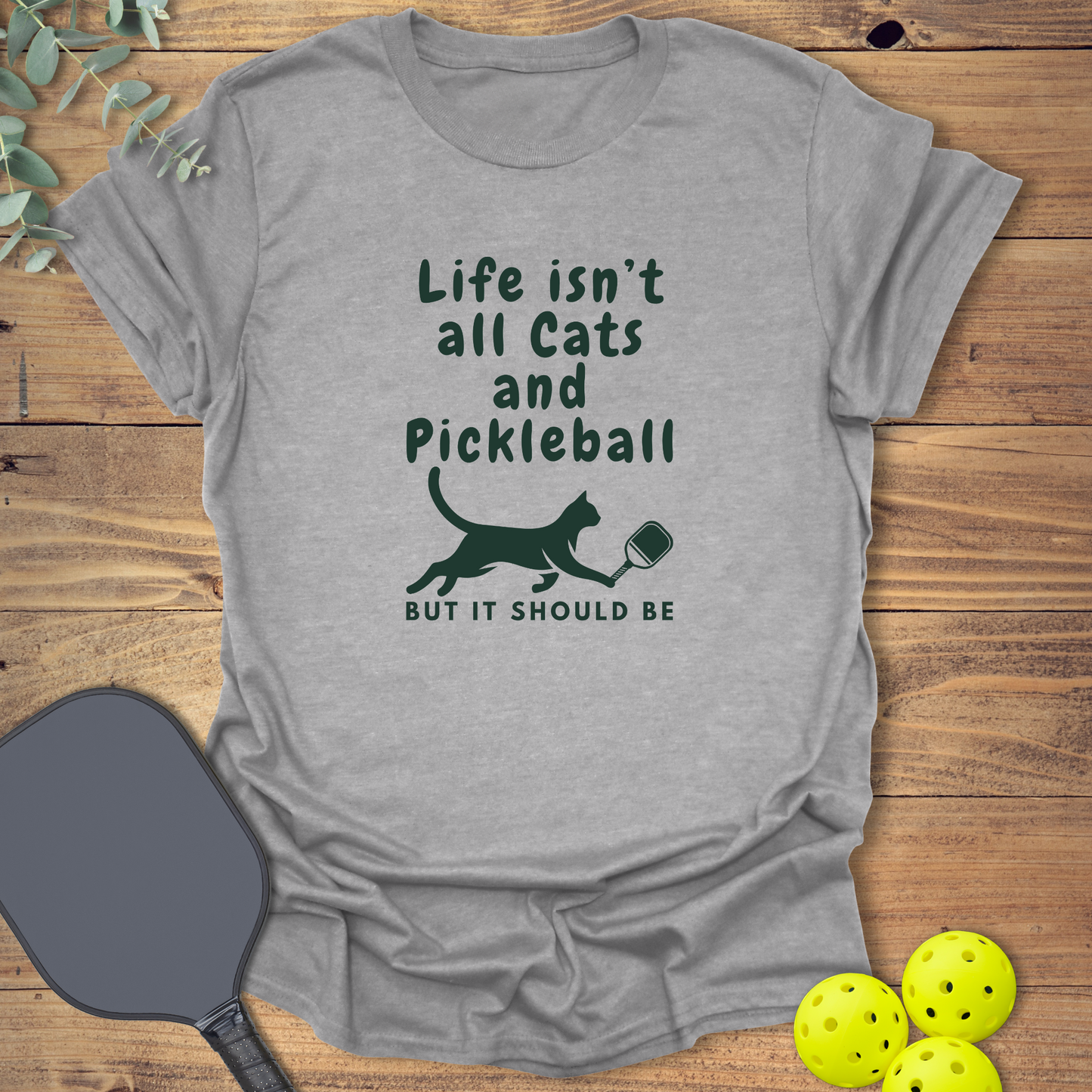 Cats and Pickleball T-Shirt