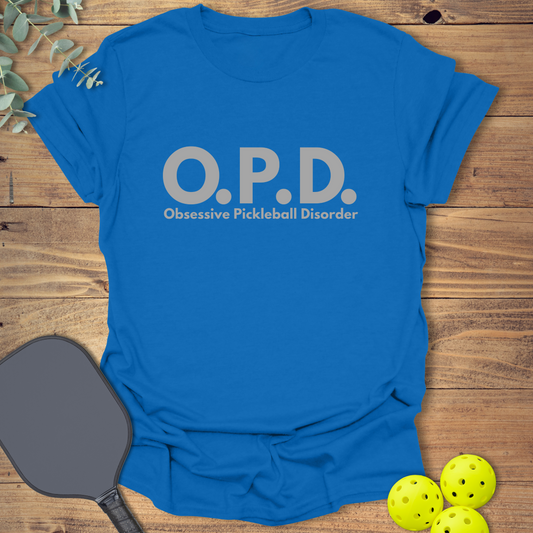 funny pickleball t-shirt with a modern slogan in royal blue