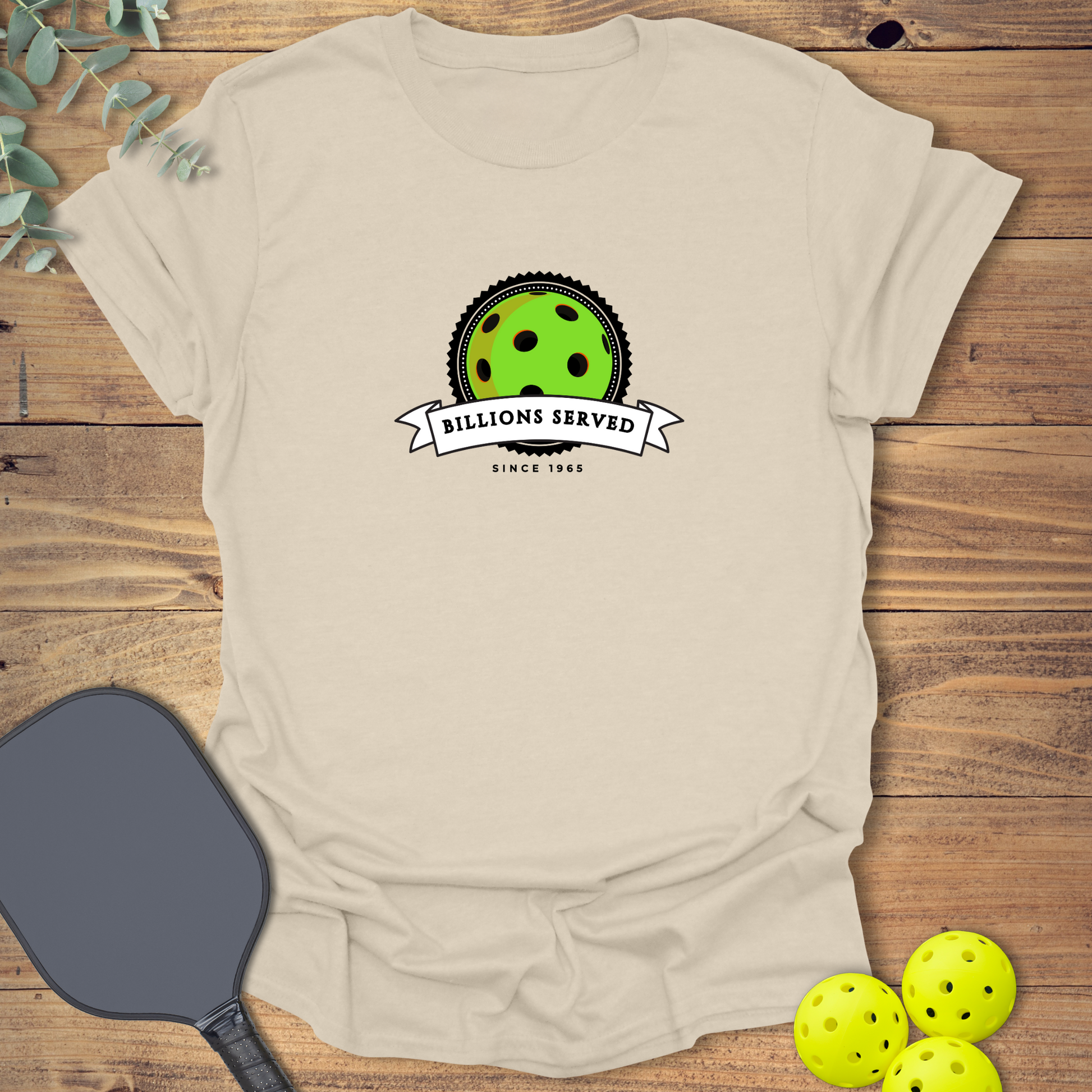 funny pickleball t-shirt in beige