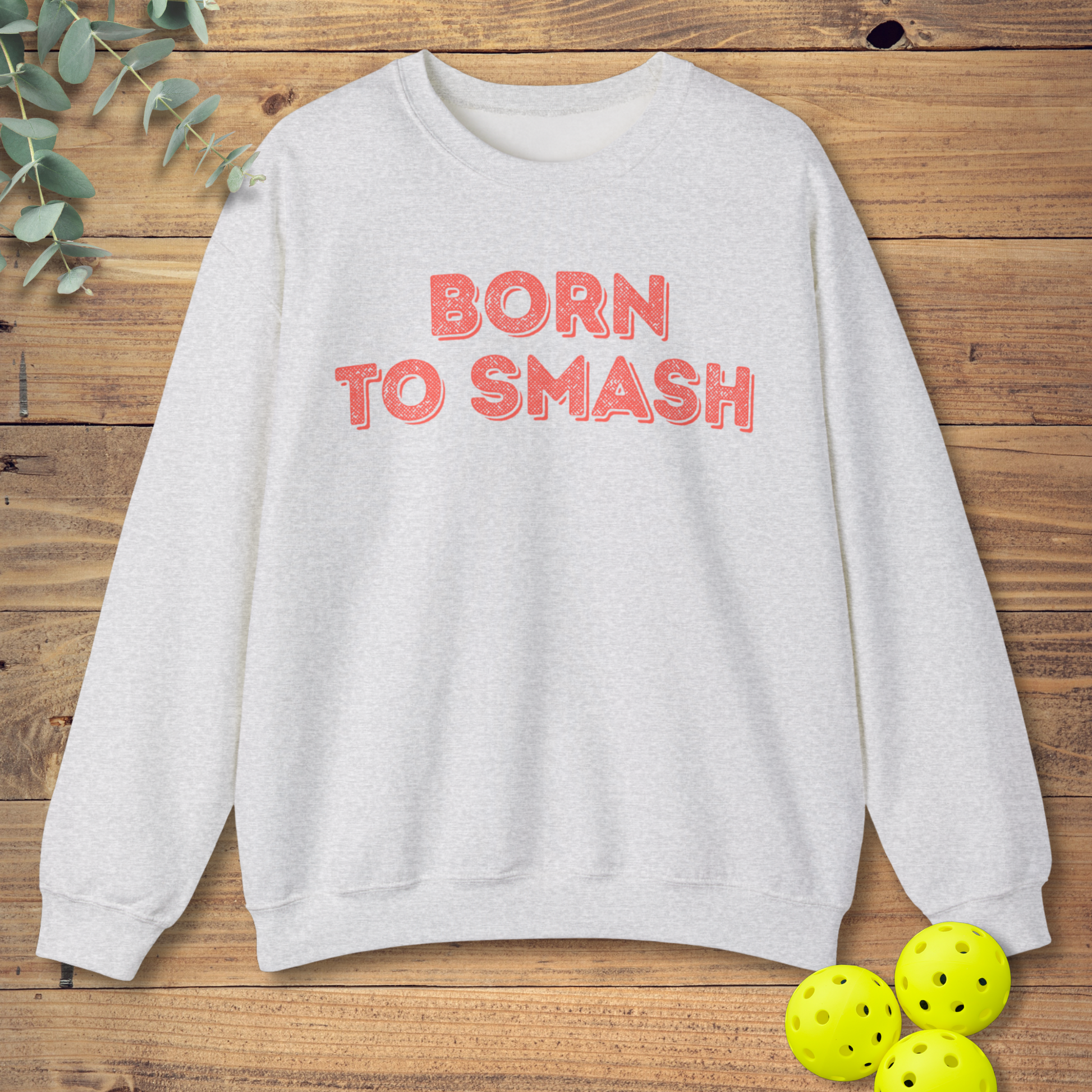 cool pickleball sweatshirt in light grey