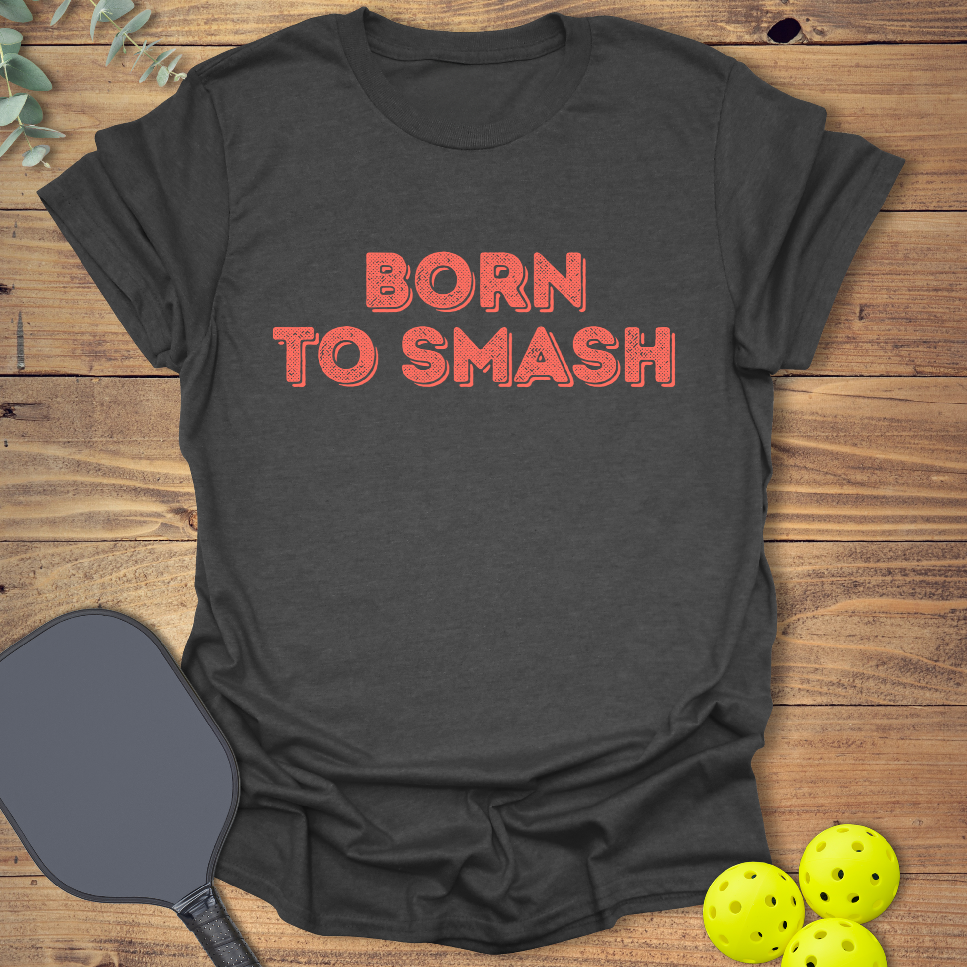 funny pickleball t-shirt in dark heather grey