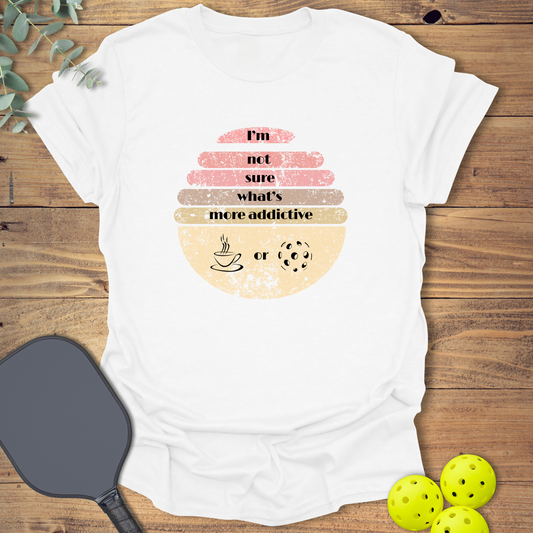 funny pickleball t-shirt for coffee lovers in white