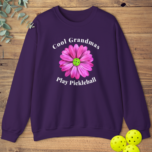 cute pickleball sweatshirt for grandma pickleball player in purple