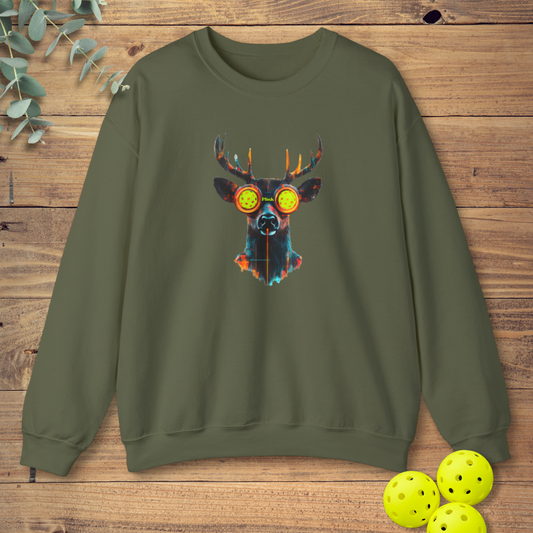 funny pickleball sweatshirts with a cyberpunk-style design in green