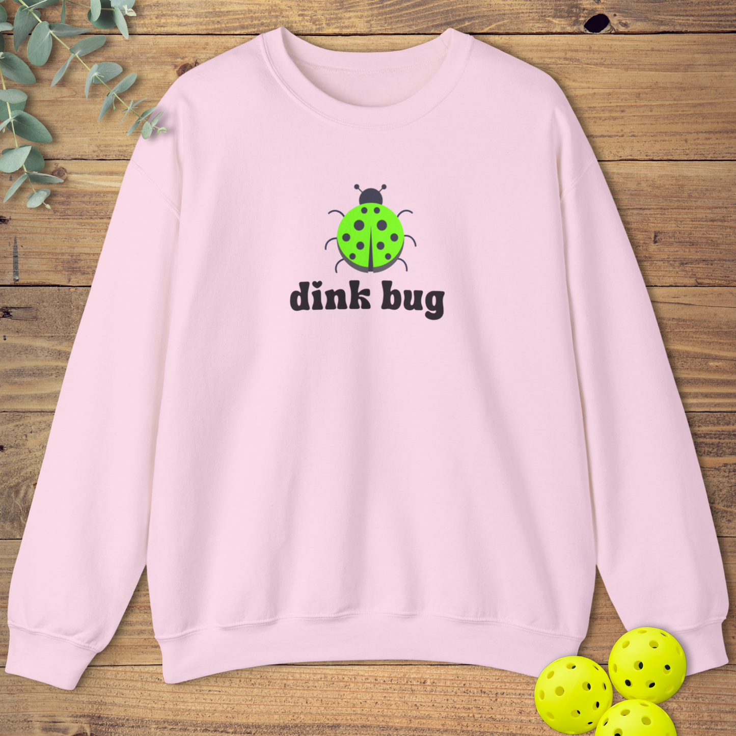 cute pickleball sweatshirt in light pink