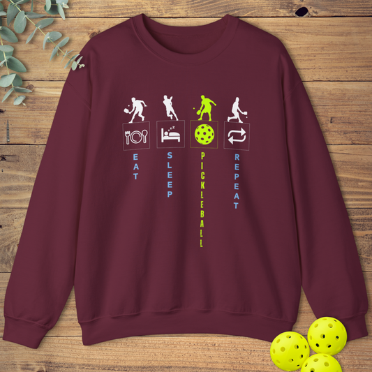 funny pickleball sweatshirt in maroon