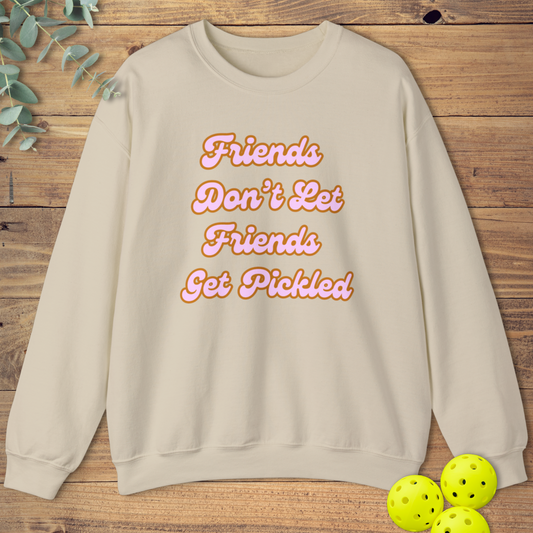 funny pickleball sweatshirt with a retro-style design in ash