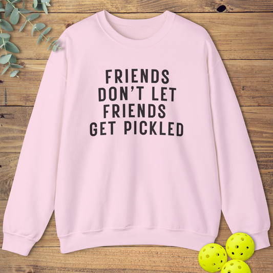 funny pickleball sweatshirt for pickleball friends in light pink
