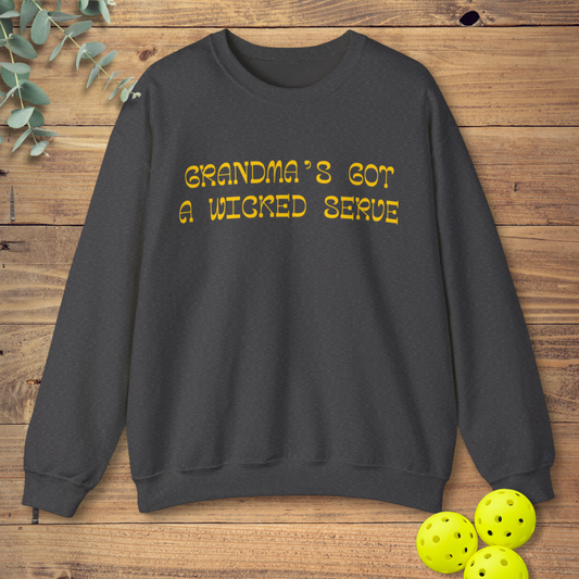 funny pickleball sweatshirt for grandma in fark grey