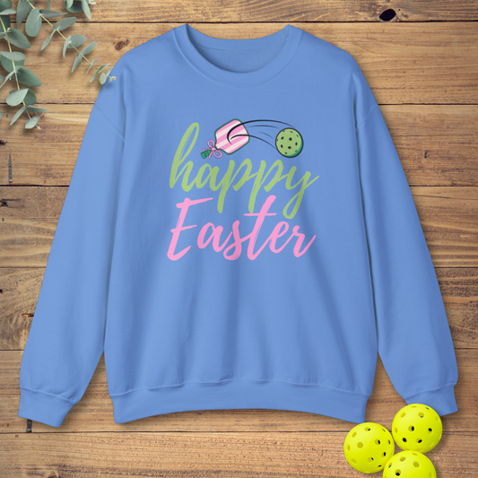graphic pickleball sweatshirt for easter celebration in blue