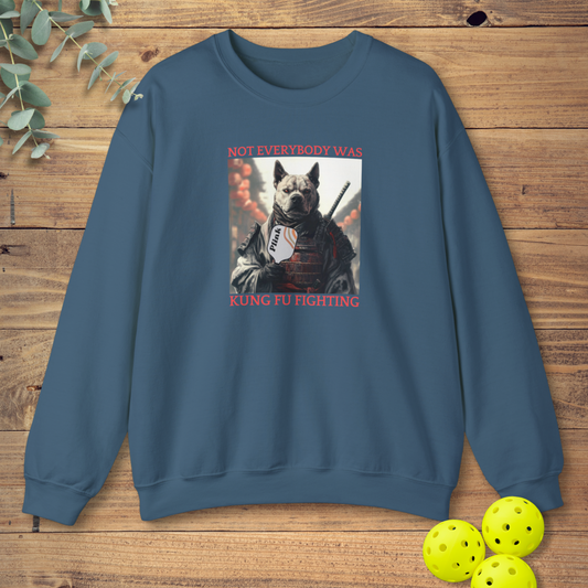 funny pickleball sweatshirt with a pop culture reference in indigo blue