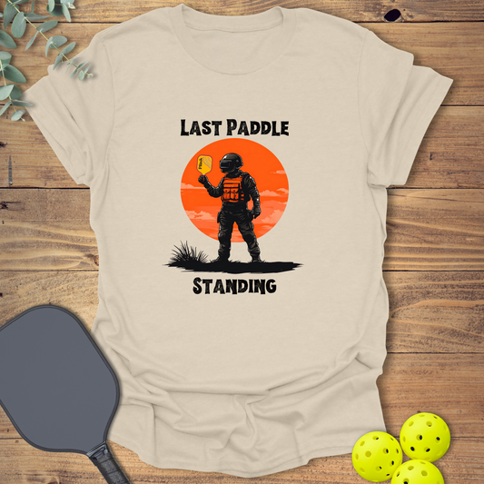 funny pickleball t-shirt with a sci-fi gaming design in natural