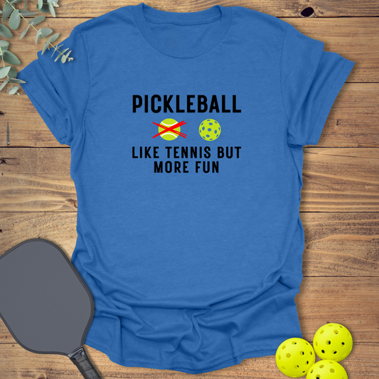 Funny pickleball t-shirt in royal blue