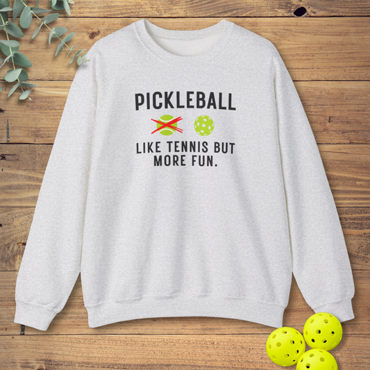 funny pickleball sweatshirt in light grey