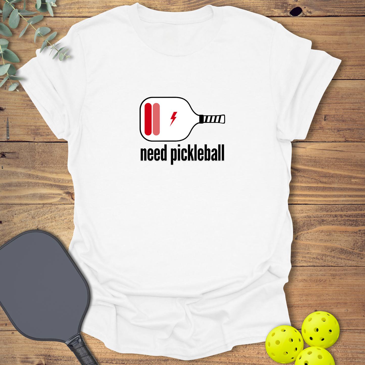 Funny pickleball t-shirt in white