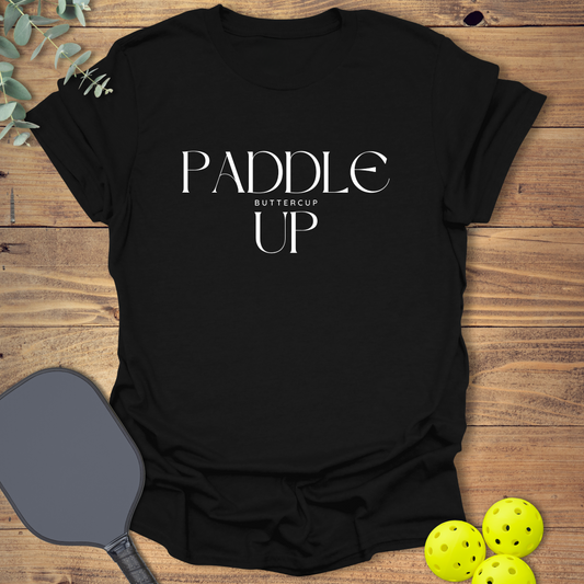 Funny pickleball t-shirt with a pop culture slogan in black