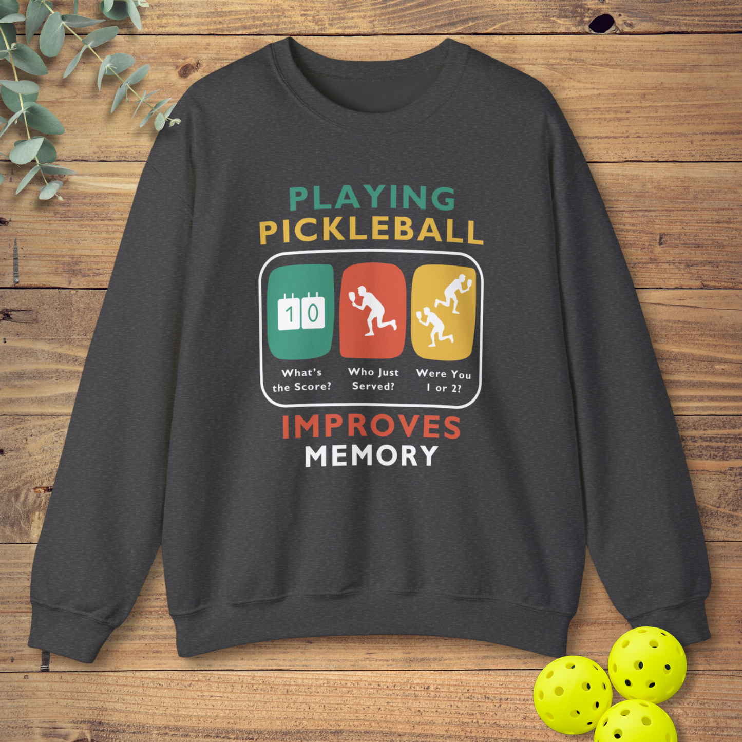 funny pickleball sweatshirt in dark grey