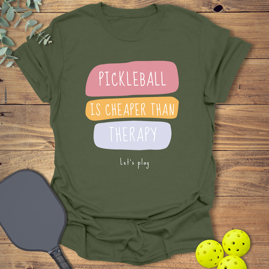 Funny pickleball t-shirt in military green