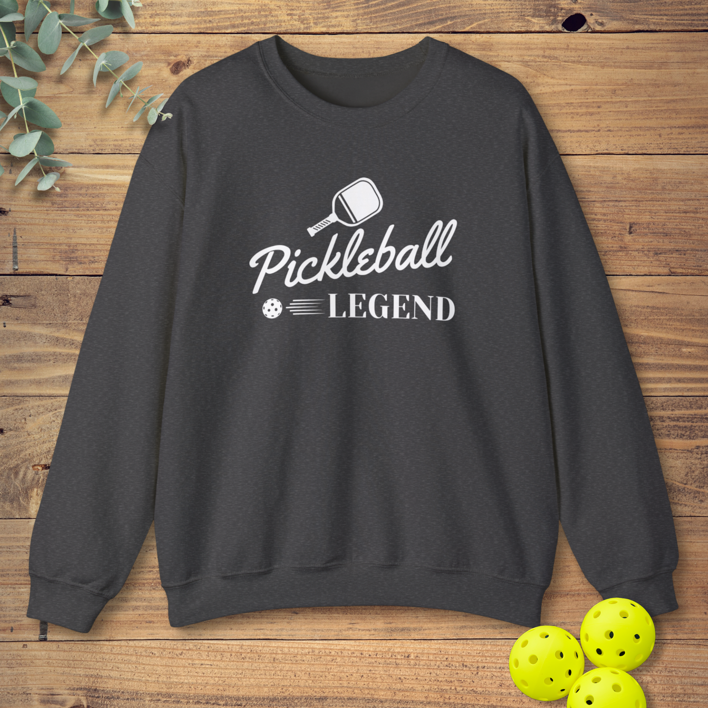 pickleball sweatshirt for a pickleball legend in dark grey