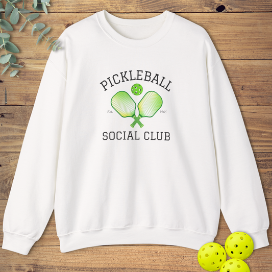 Pickleball sweatshirt for pickleball club in white