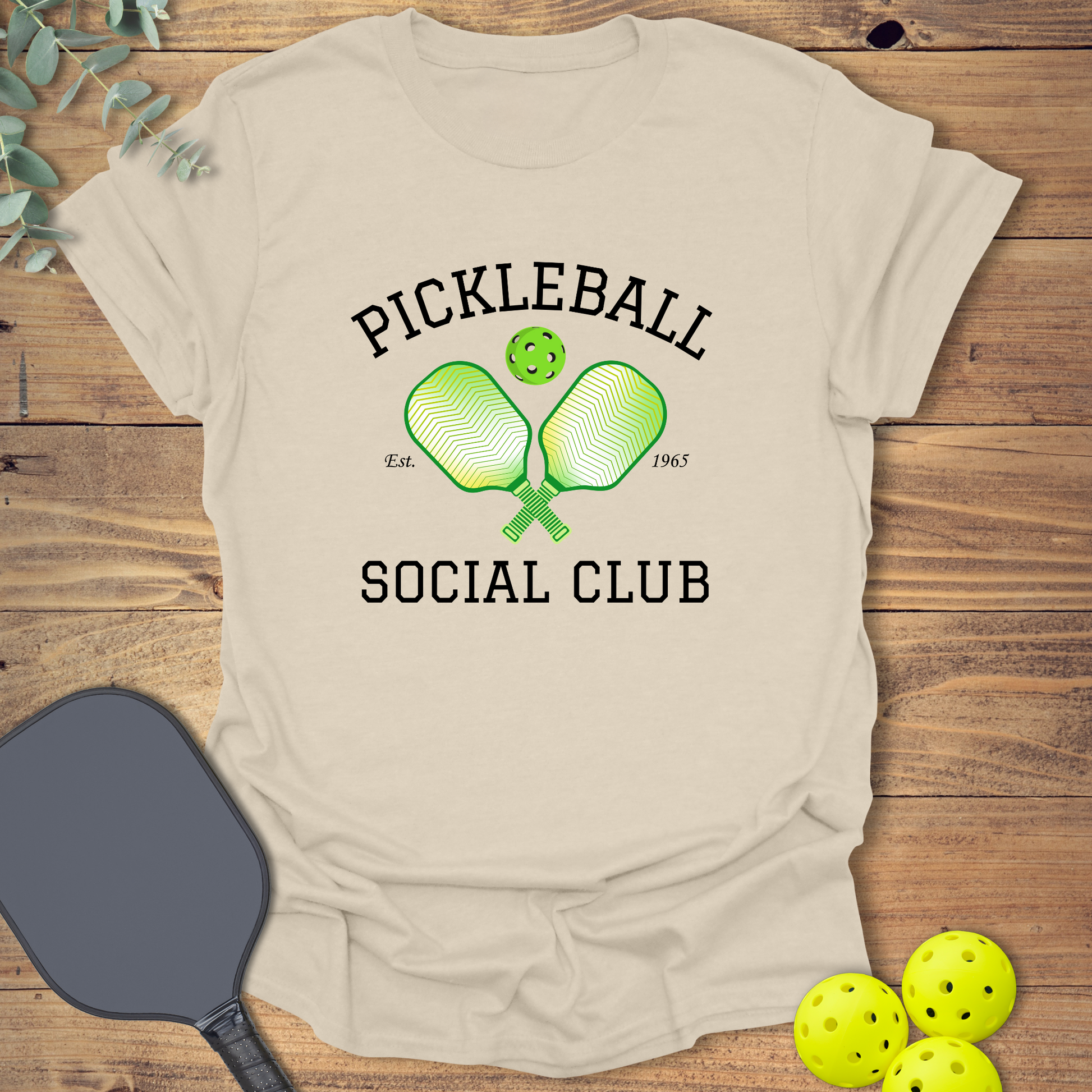 pickleball t-shirt for pickleball club in beige
